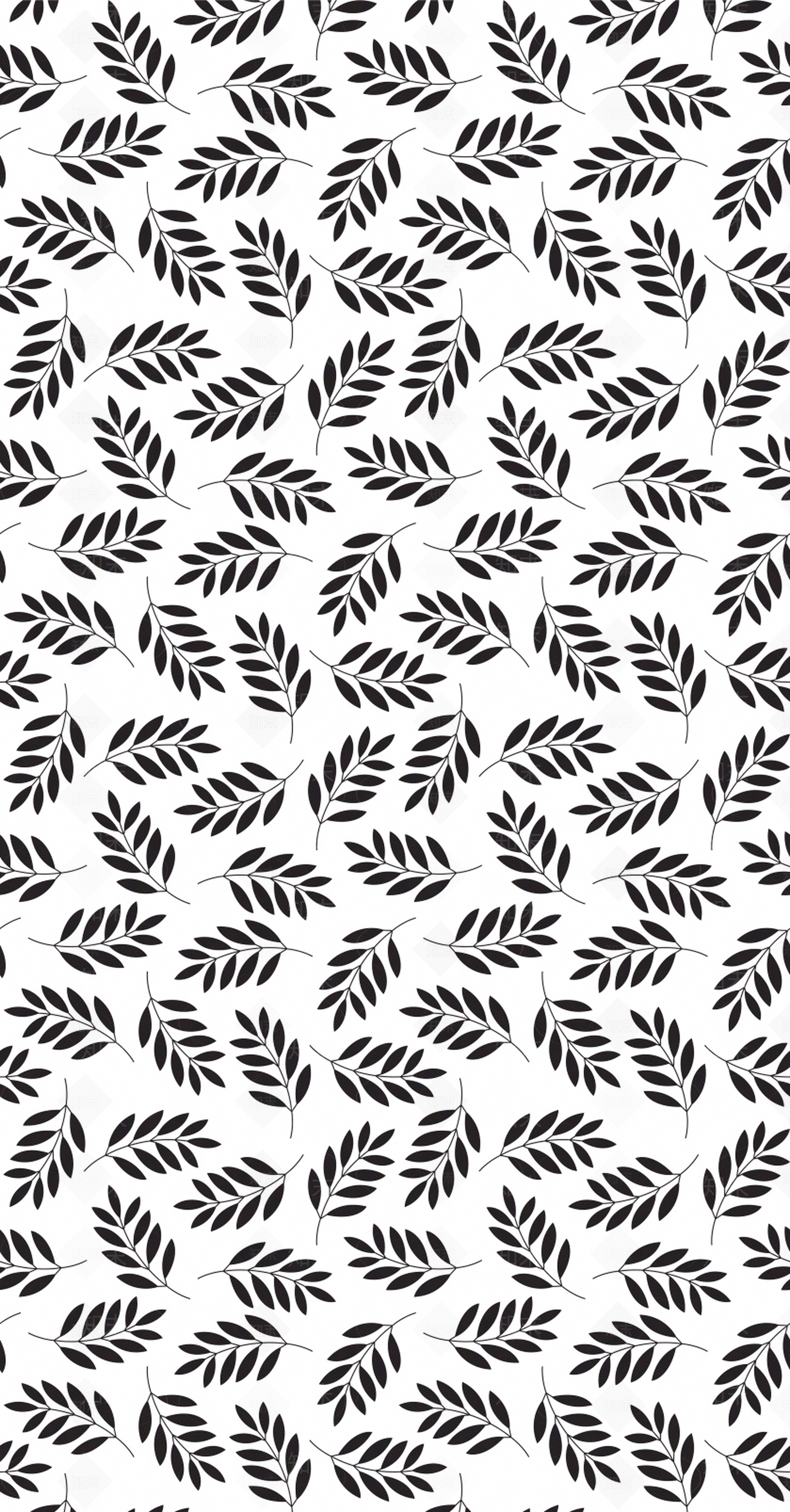 黑白树叶花纹壁纸贴图下载【ID:1110927253】
