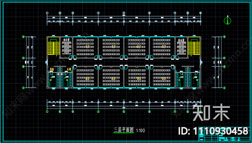 标准学校教学楼施工图施工图下载【ID:1110930458】