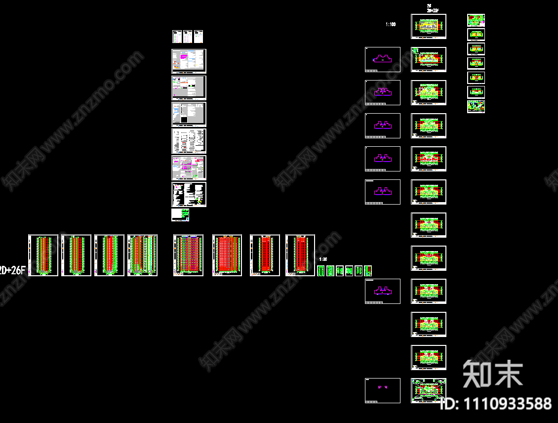 28层装配式高层住宅楼建筑施工图施工图下载【ID:1110933588】