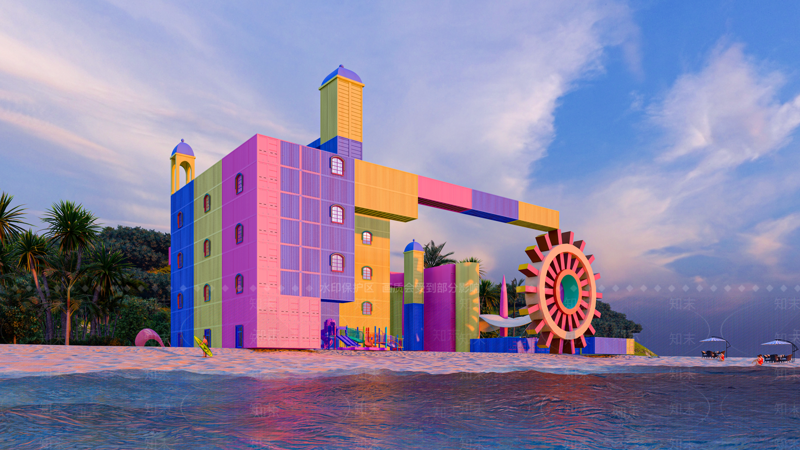 现代集装箱城堡SU模型下载【ID:1110937775】