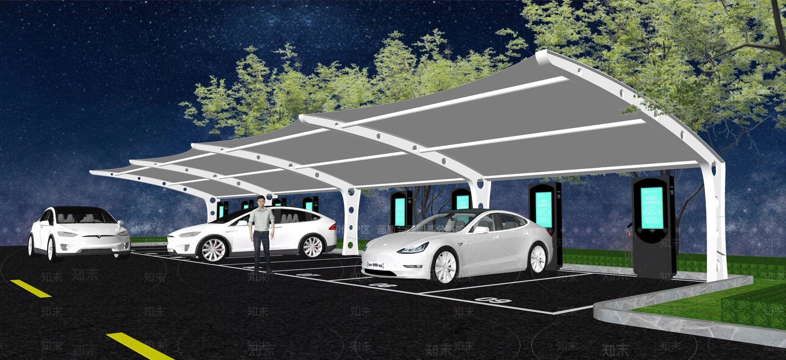 现代车棚SU模型下载【ID:1110939119】