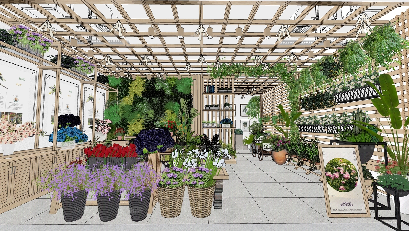 现代花店SU模型下载【ID:1110939940】