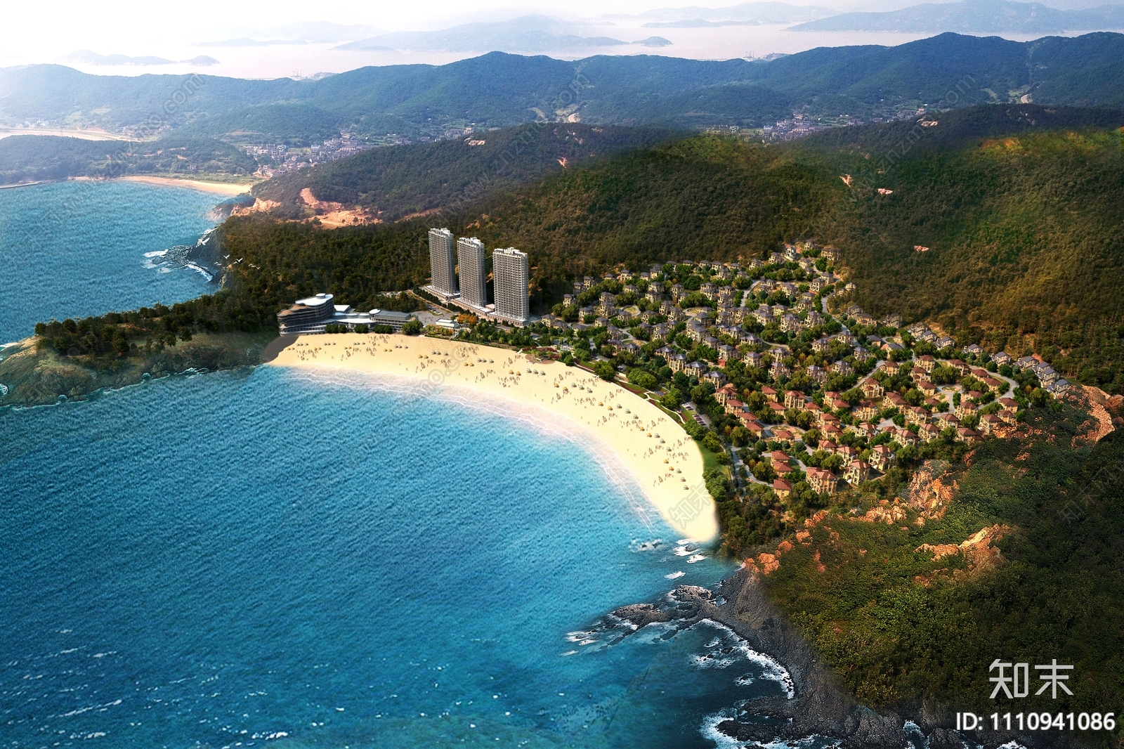 一线海景鸟瞰效果图PSD下载【ID:1110941086】