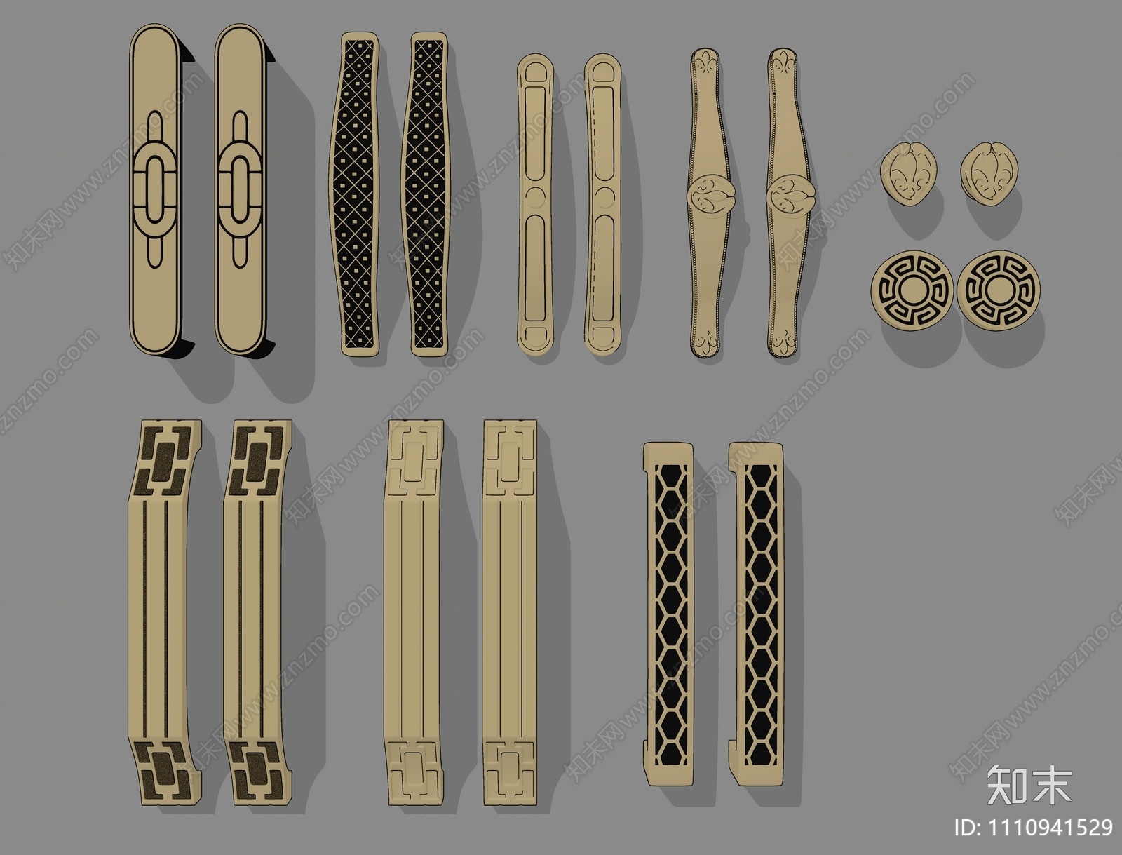 新中式拉手SU模型下载【ID:1110941529】
