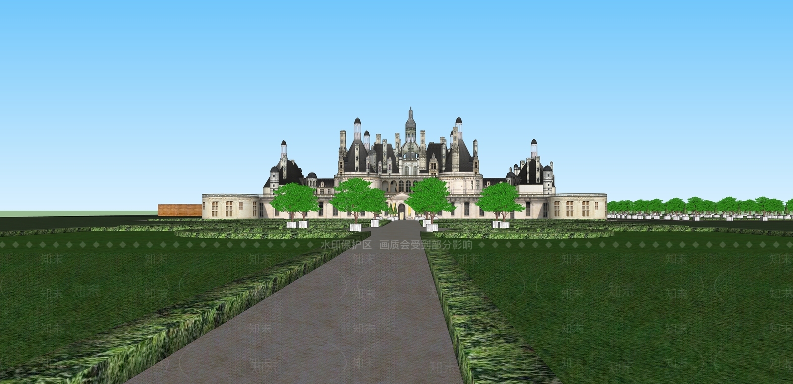 欧式城堡SU模型下载【ID:1110941797】
