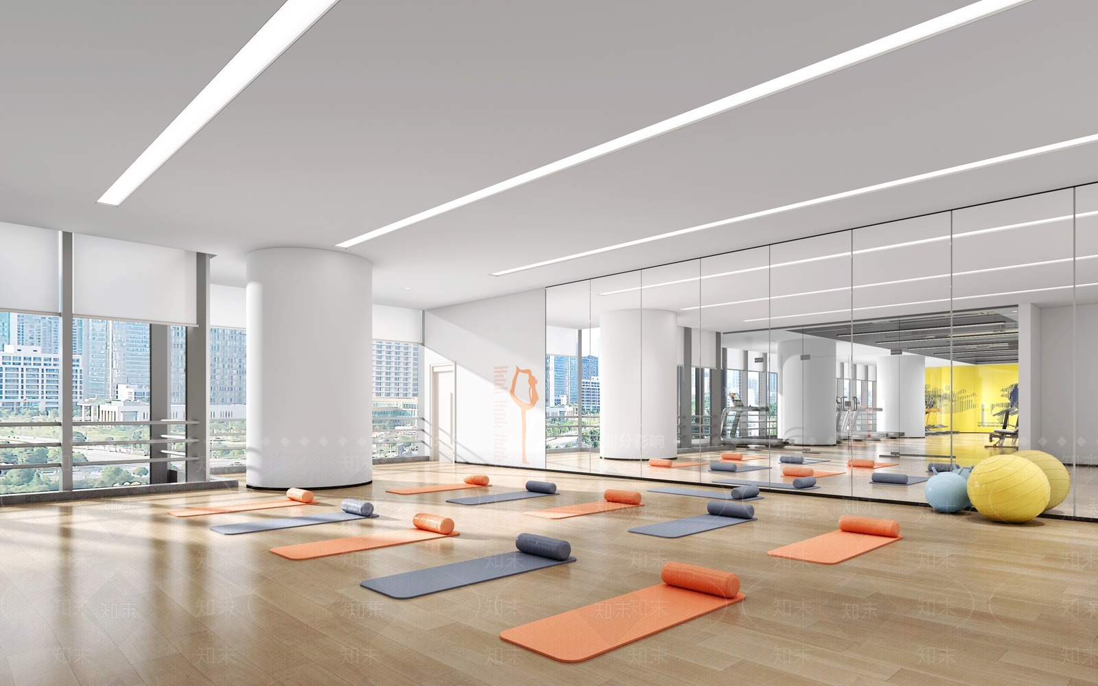 现代瑜伽室3D模型下载【ID:1110943317】