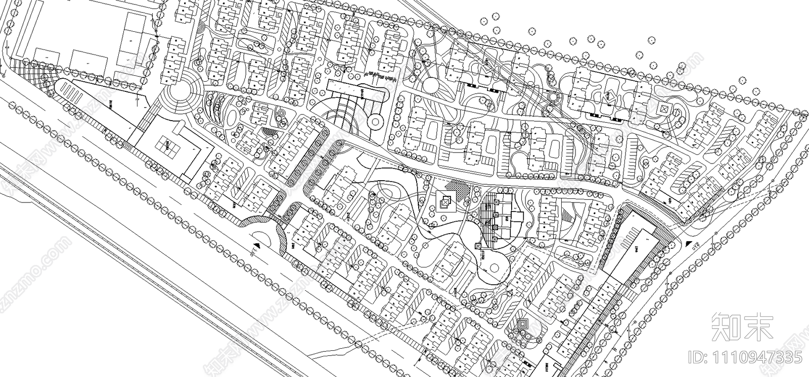 居住小区总图施工图下载【ID:1110947335】