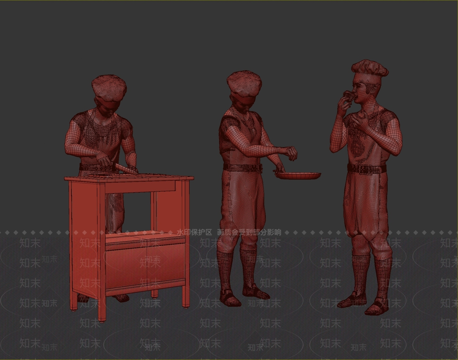 现代男厨师3D模型下载【ID:1110949955】
