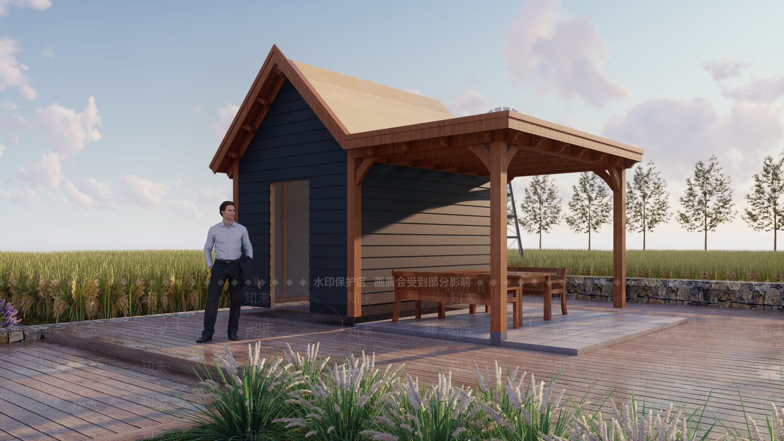 现代其它景观小建筑SU模型下载【ID:1110956854】