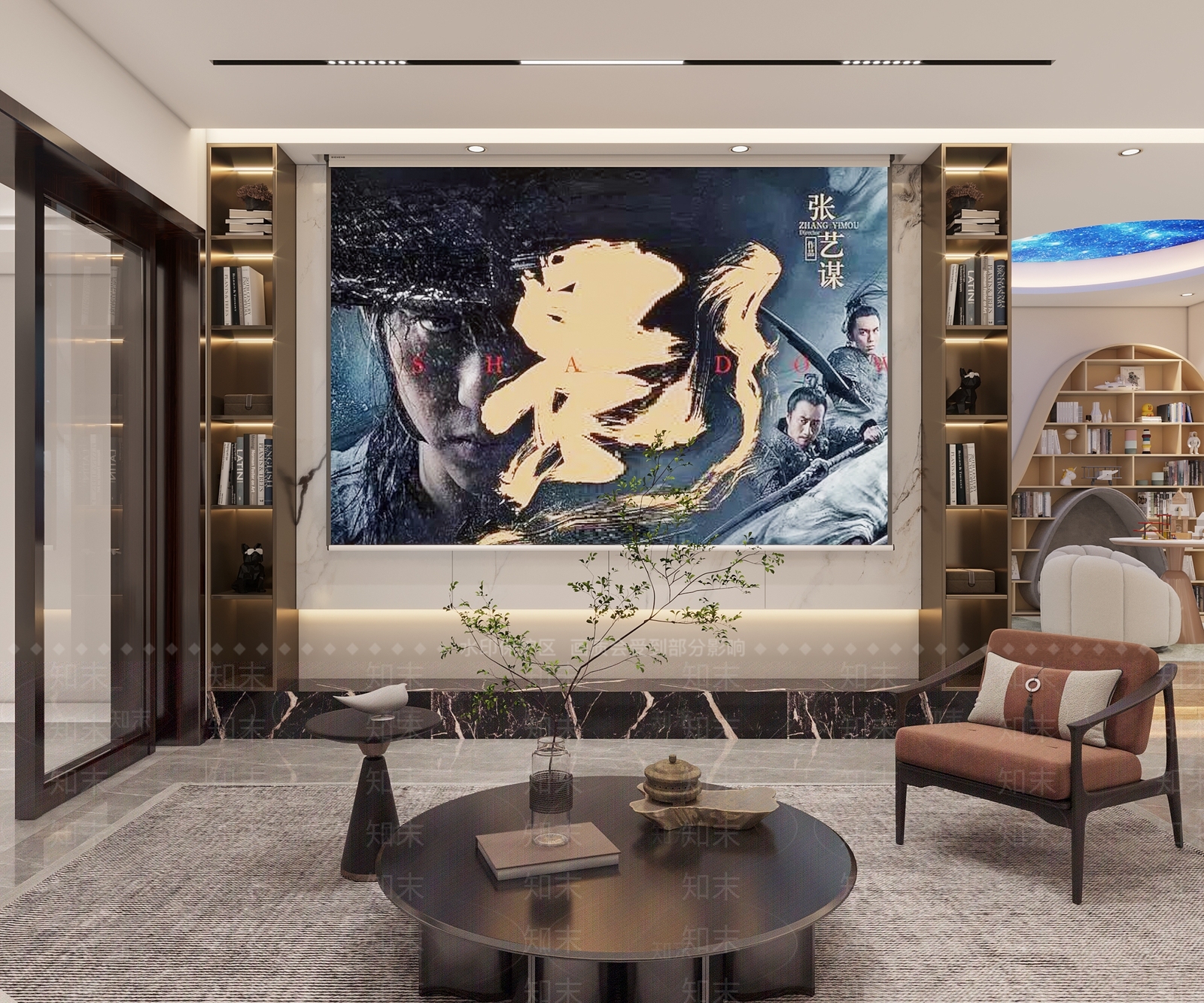 新中式家居影音室3D模型下载【ID:1110965771】