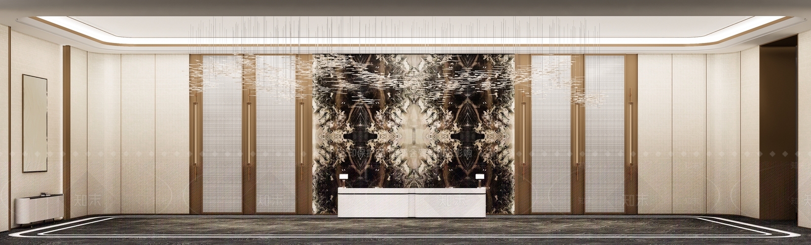 现代酒店大堂SU模型下载【ID:1110972528】