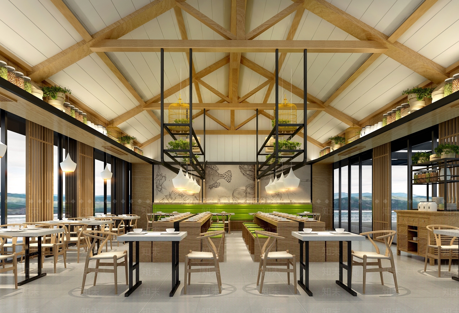 现代自助餐厅3D模型下载【ID:1110977847】