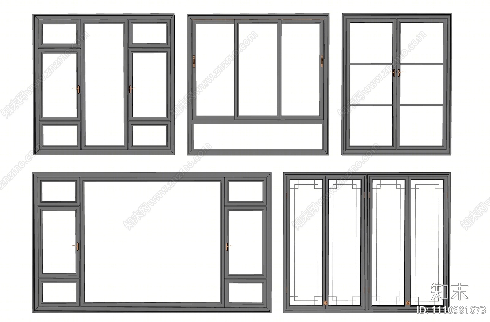 现代窗户组合SU模型下载【ID:1110981673】