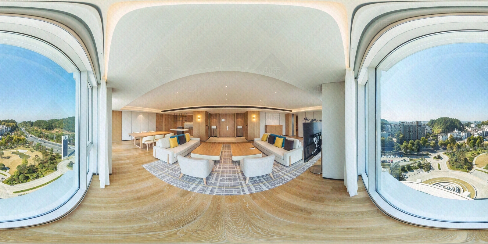 豪宅客餐厅室内全景贴图下载【ID:1110984566】