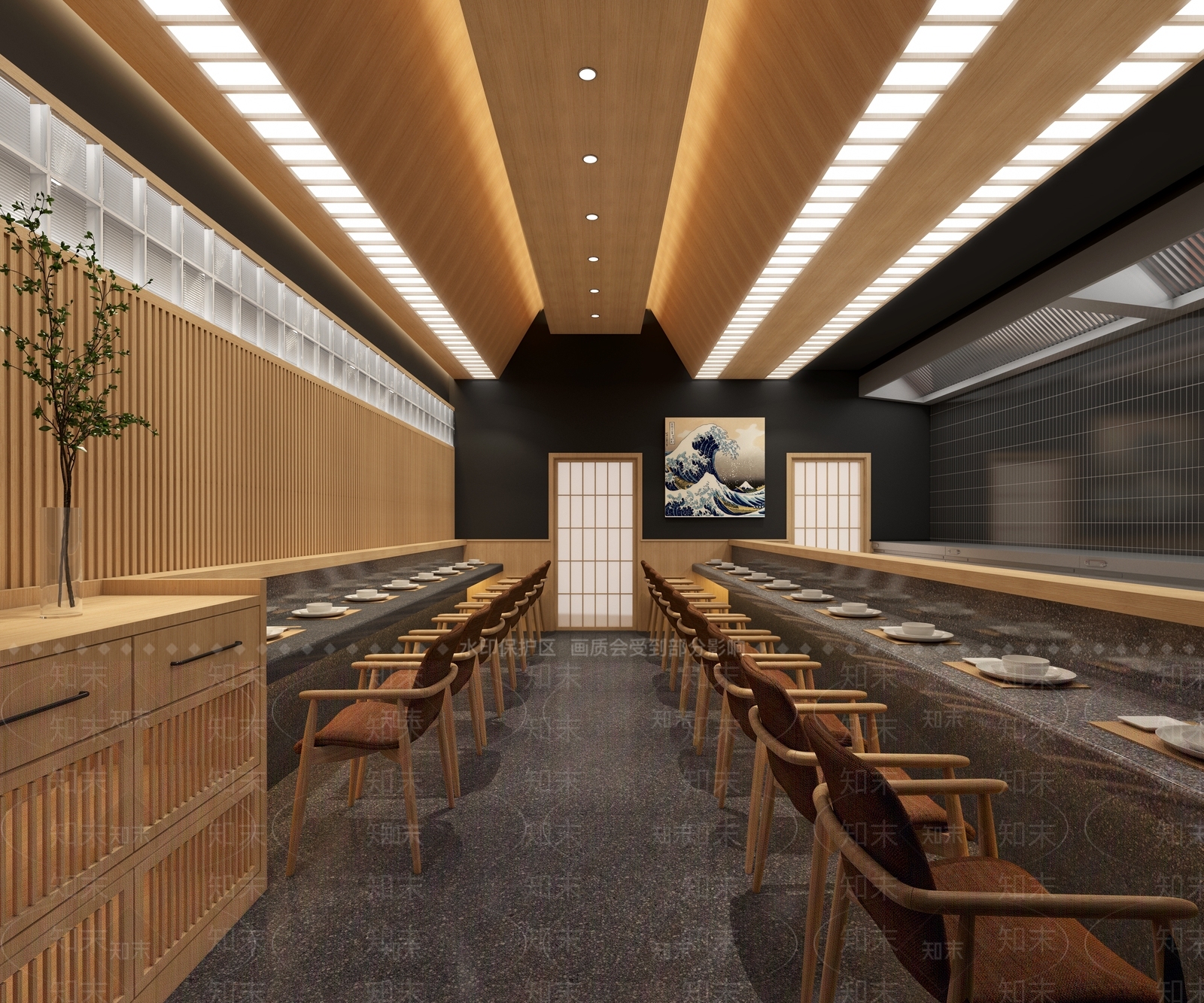 日式寿司拉面店3D模型下载【ID:1110985364】