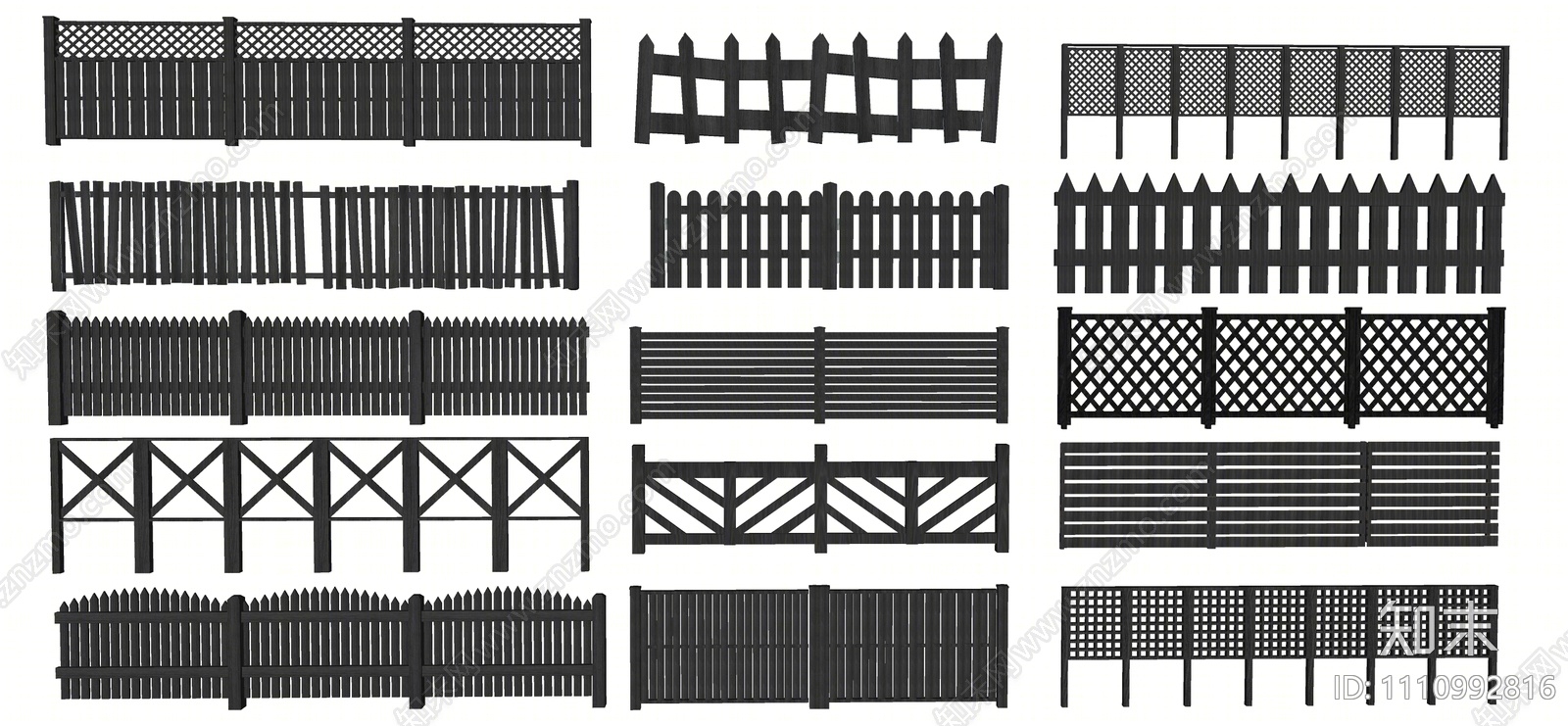现代栅栏SU模型下载【ID:1110992816】