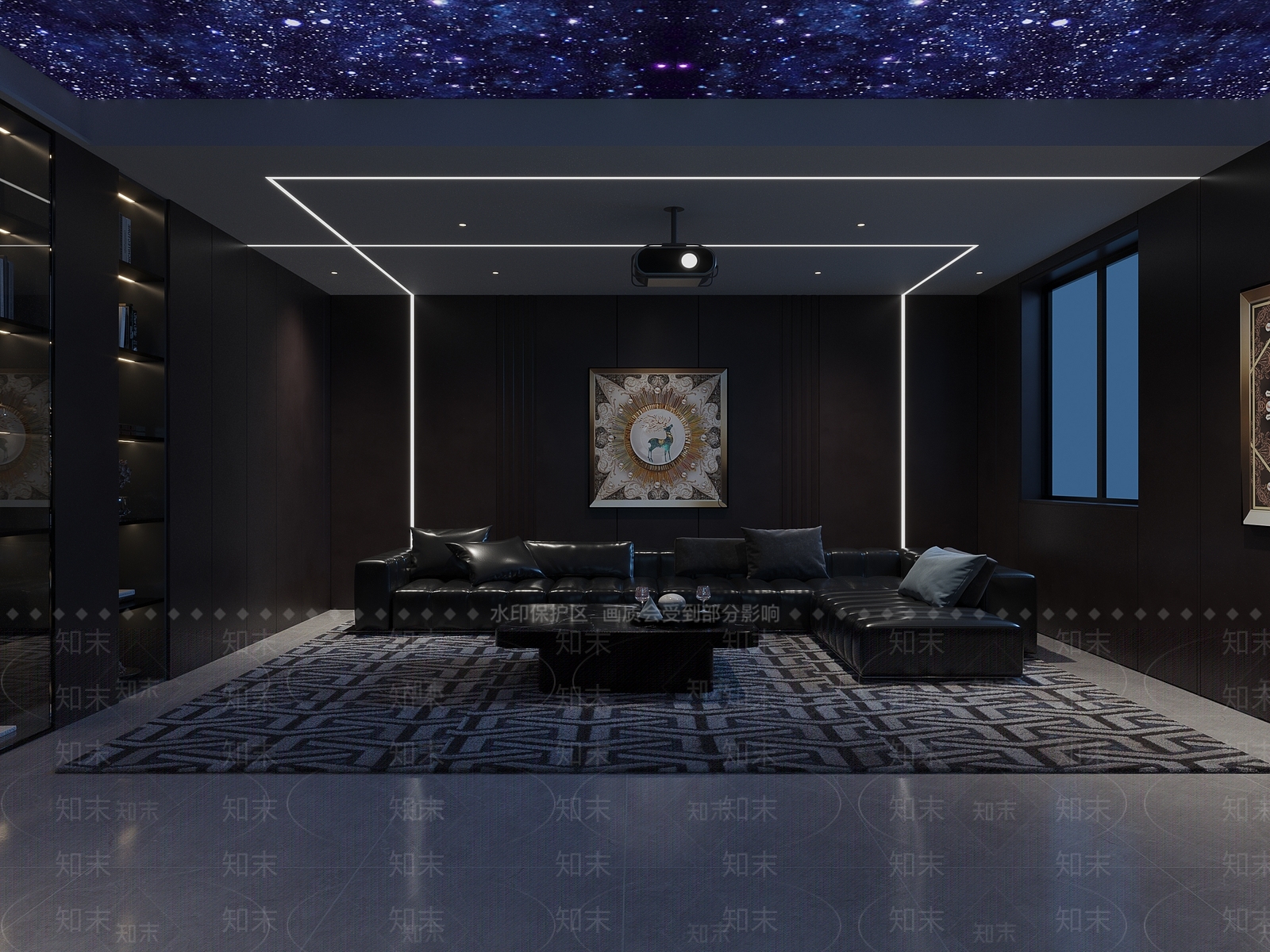 现代家居影音室3D模型下载【ID:1110996143】