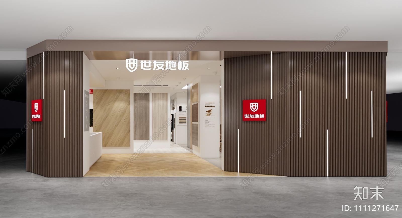 品牌地板展厅展馆cad施工图下载【ID:1111271647】