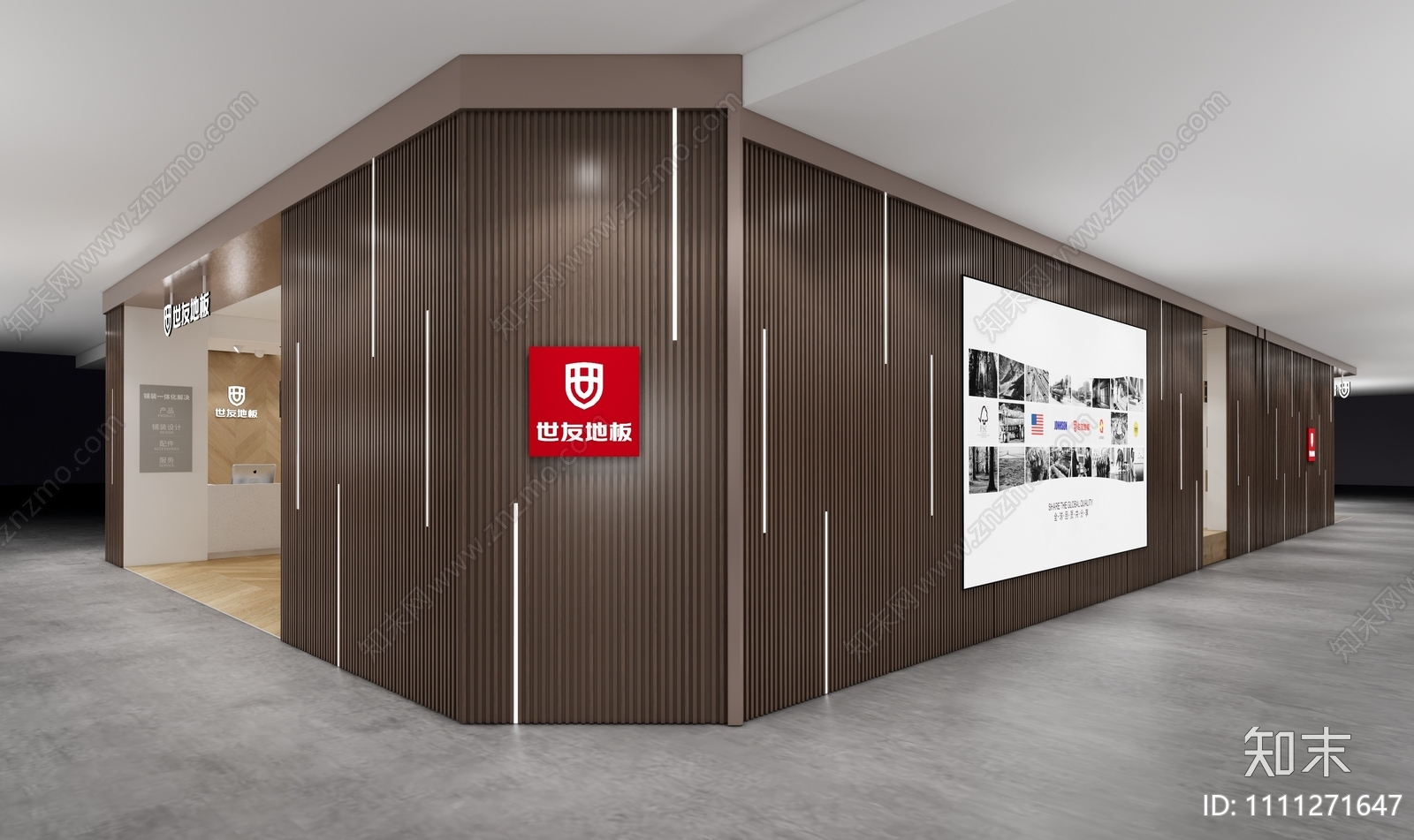 品牌地板展厅展馆cad施工图下载【ID:1111271647】