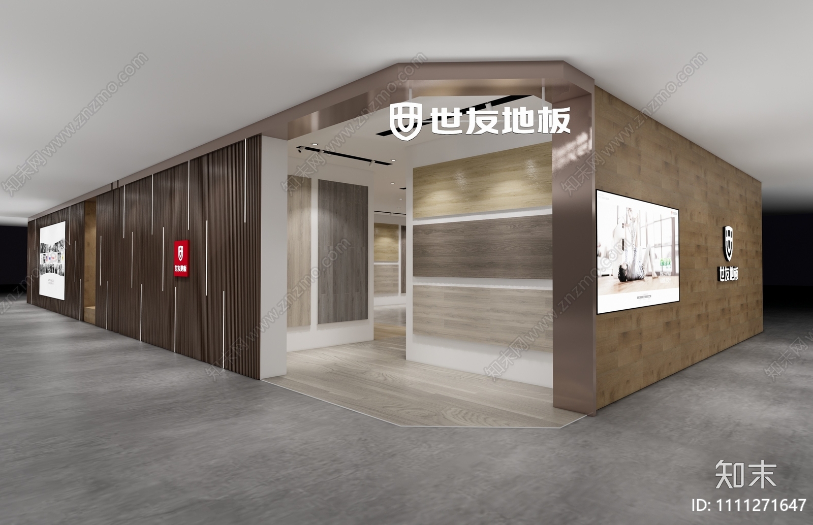 品牌地板展厅展馆cad施工图下载【ID:1111271647】