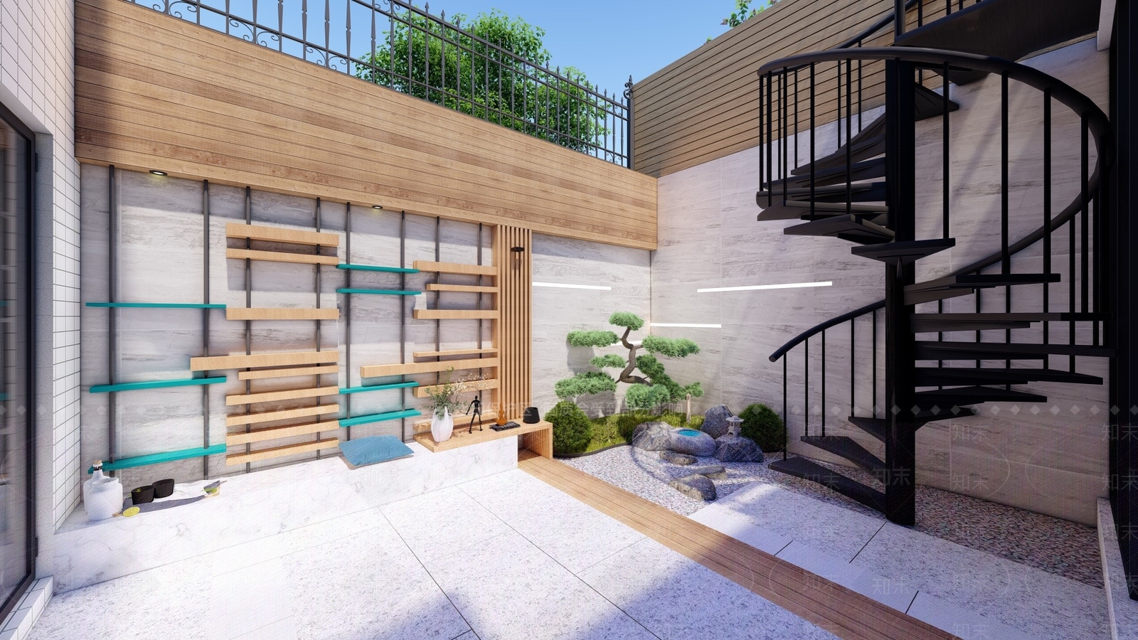 现代屋顶花园SU模型下载【ID:1110997612】