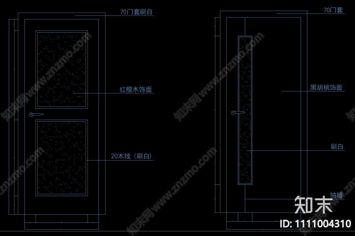 门图库cad施工图下载【ID:1111004310】