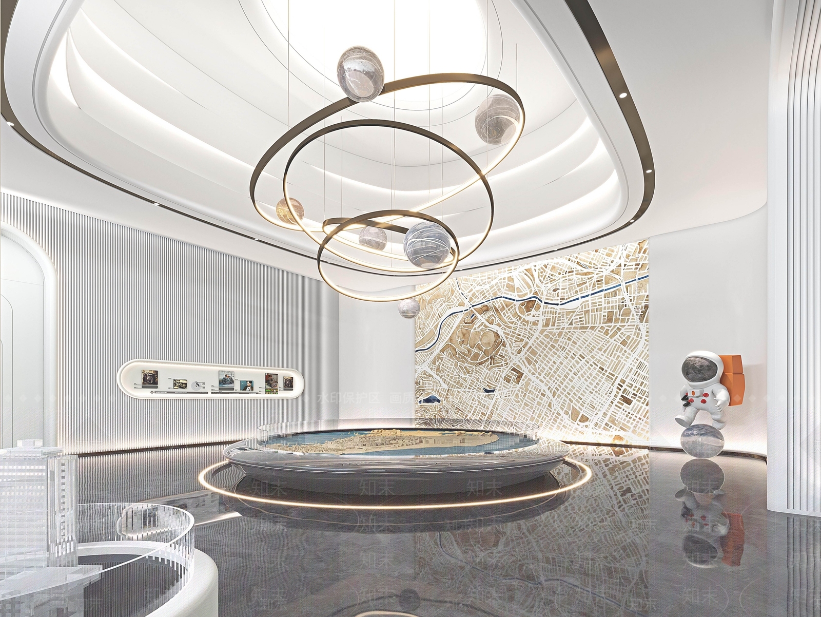 现代售楼处圆形沙盘3D模型下载【ID:1111005623】