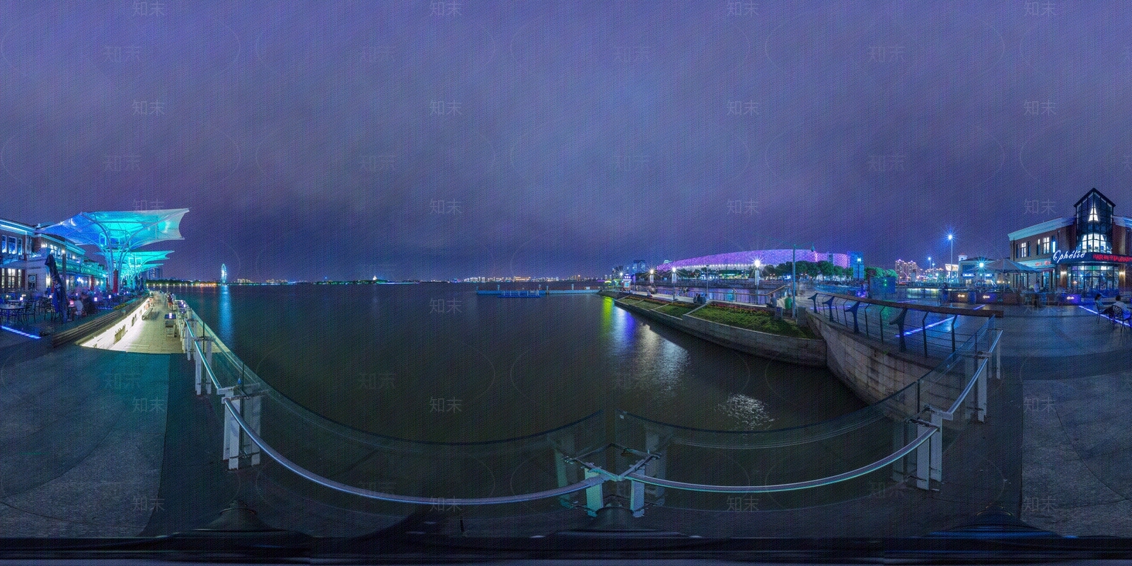 hdr滨江夜空城市贴图下载【ID:1111009490】