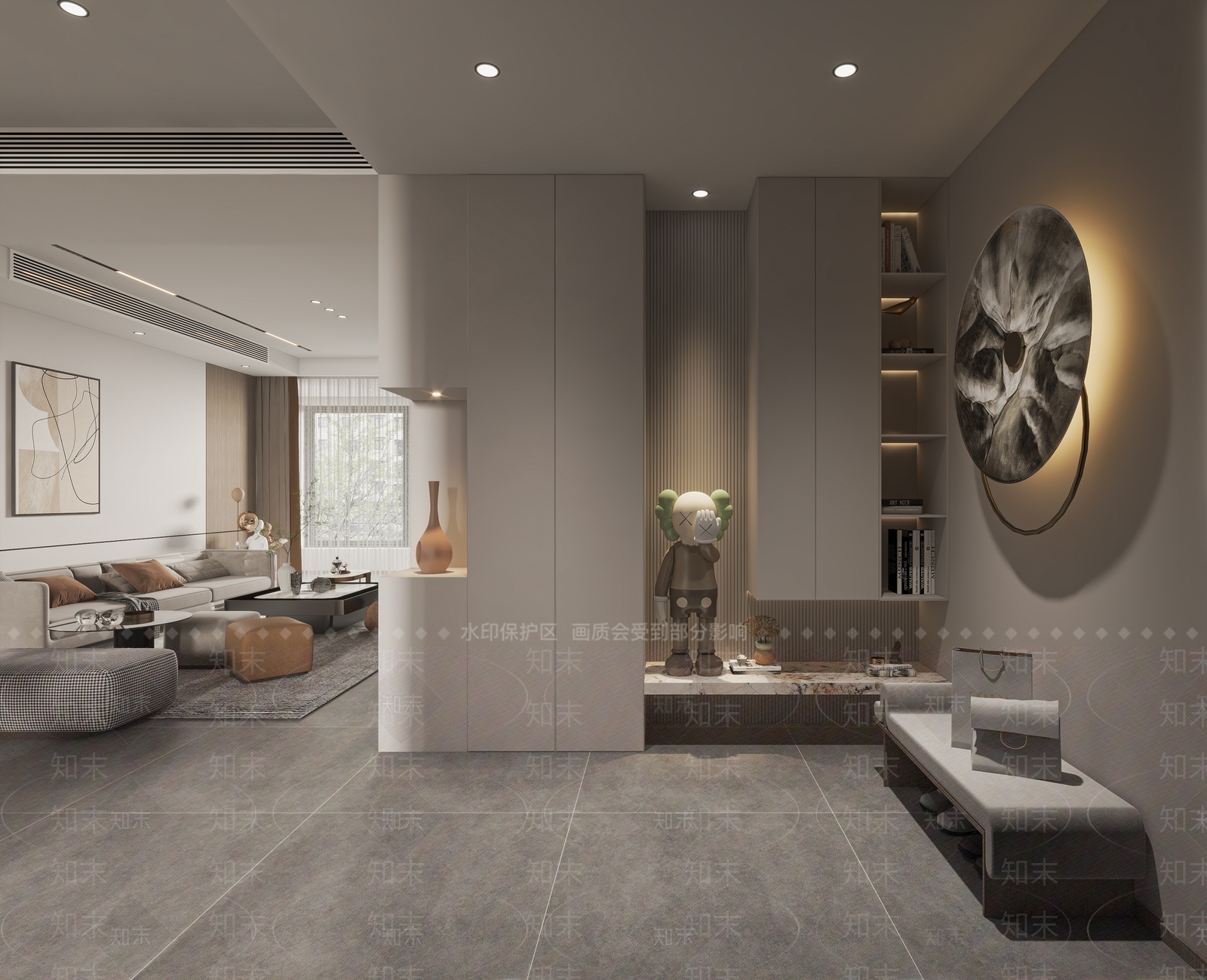 现代家居客厅3D模型下载【ID:1221462482】