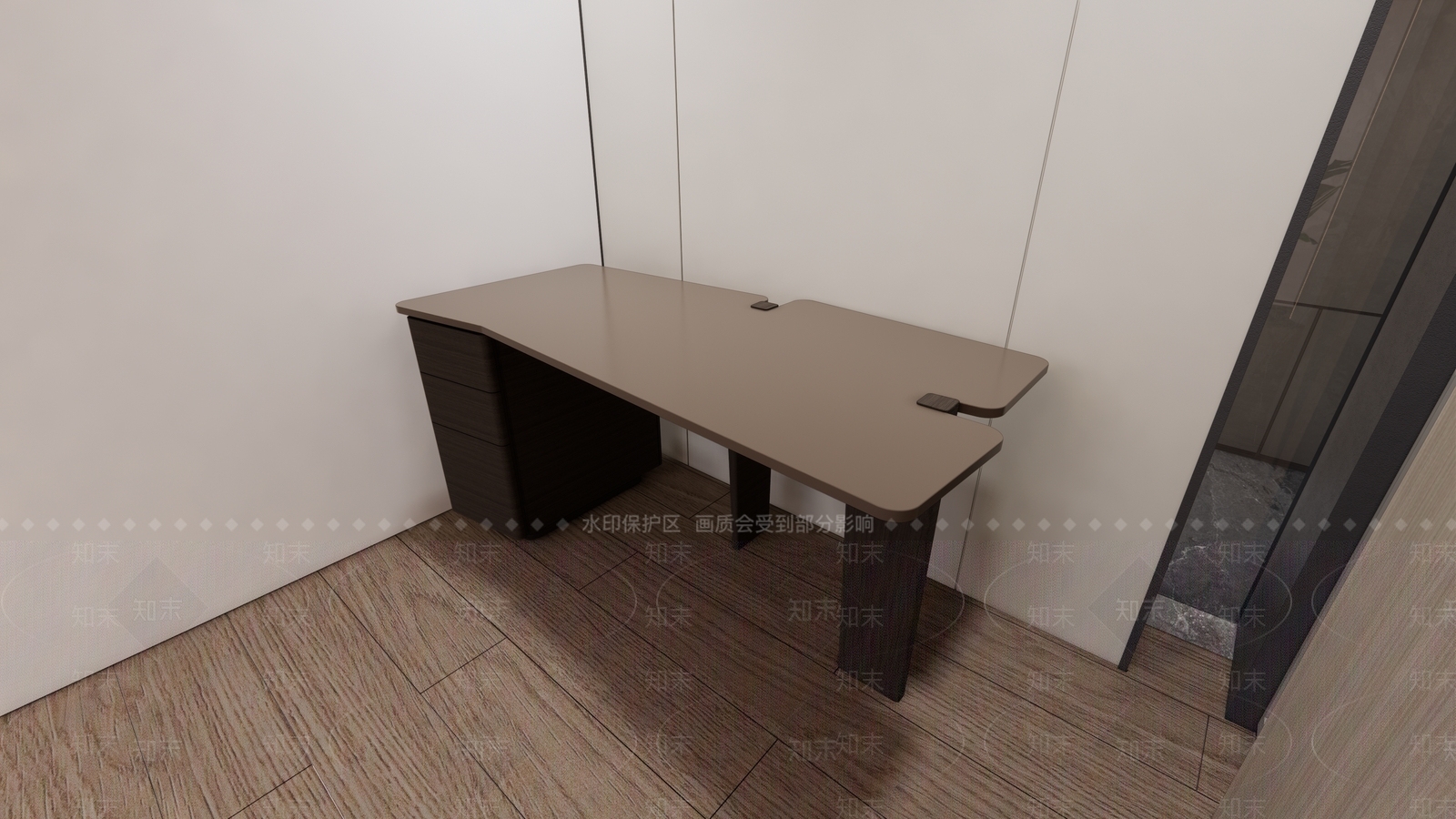 现代书桌SU模型下载【ID:1111108495】