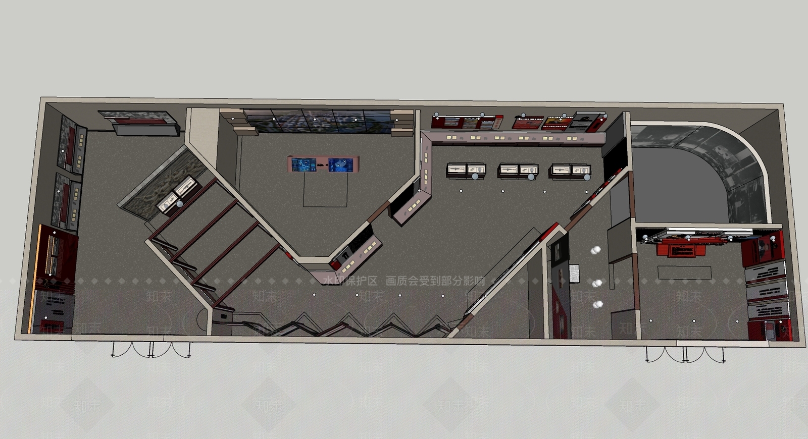 现代党建展厅SU模型下载【ID:1111017001】