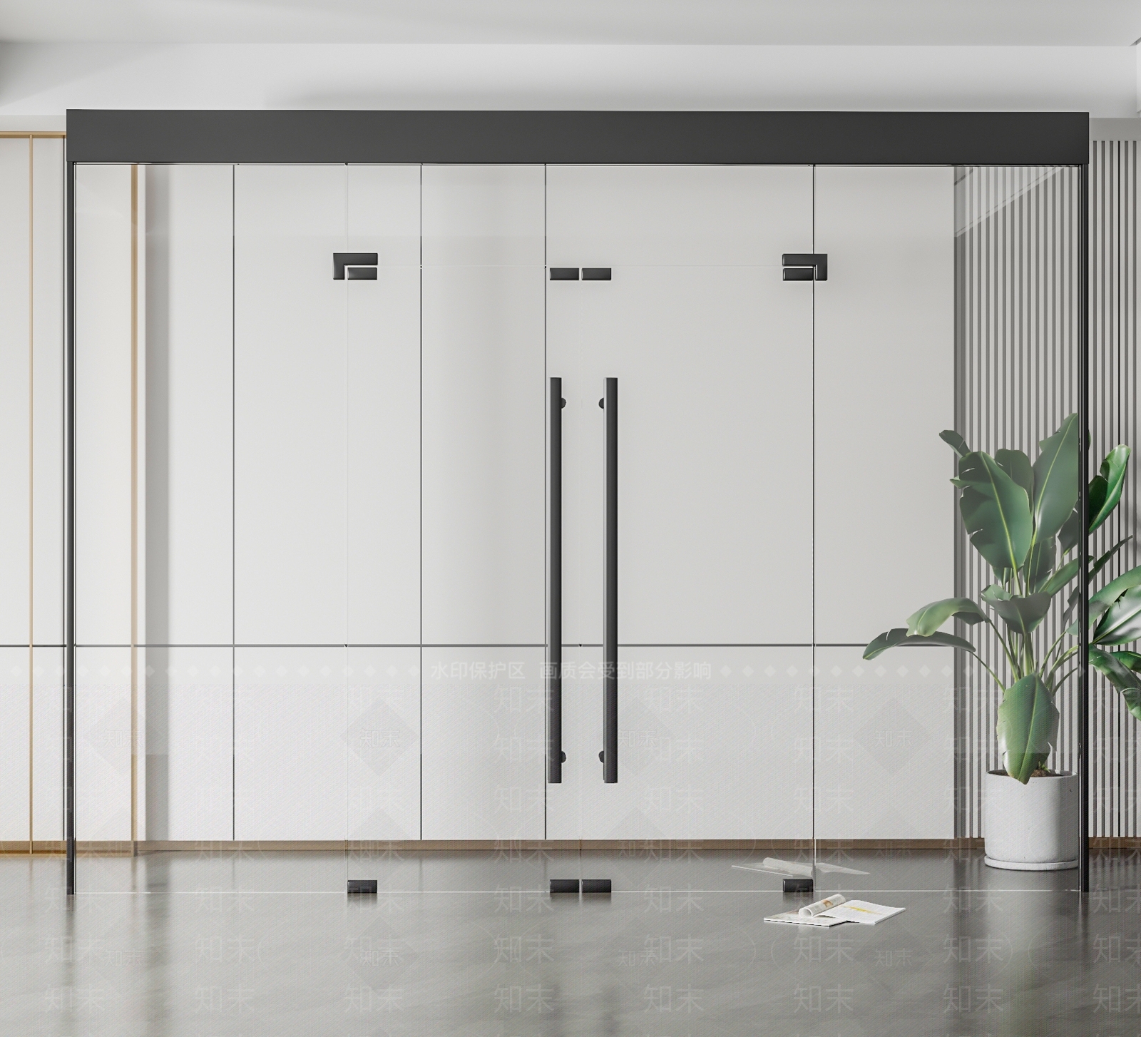 现代办公室双开门3D模型下载【ID:1111017109】