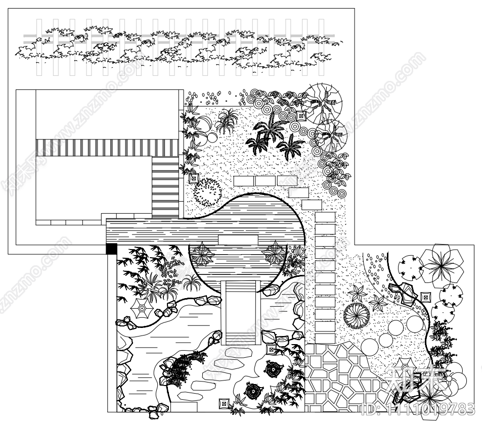 花园设计施工图下载【ID:1111019783】