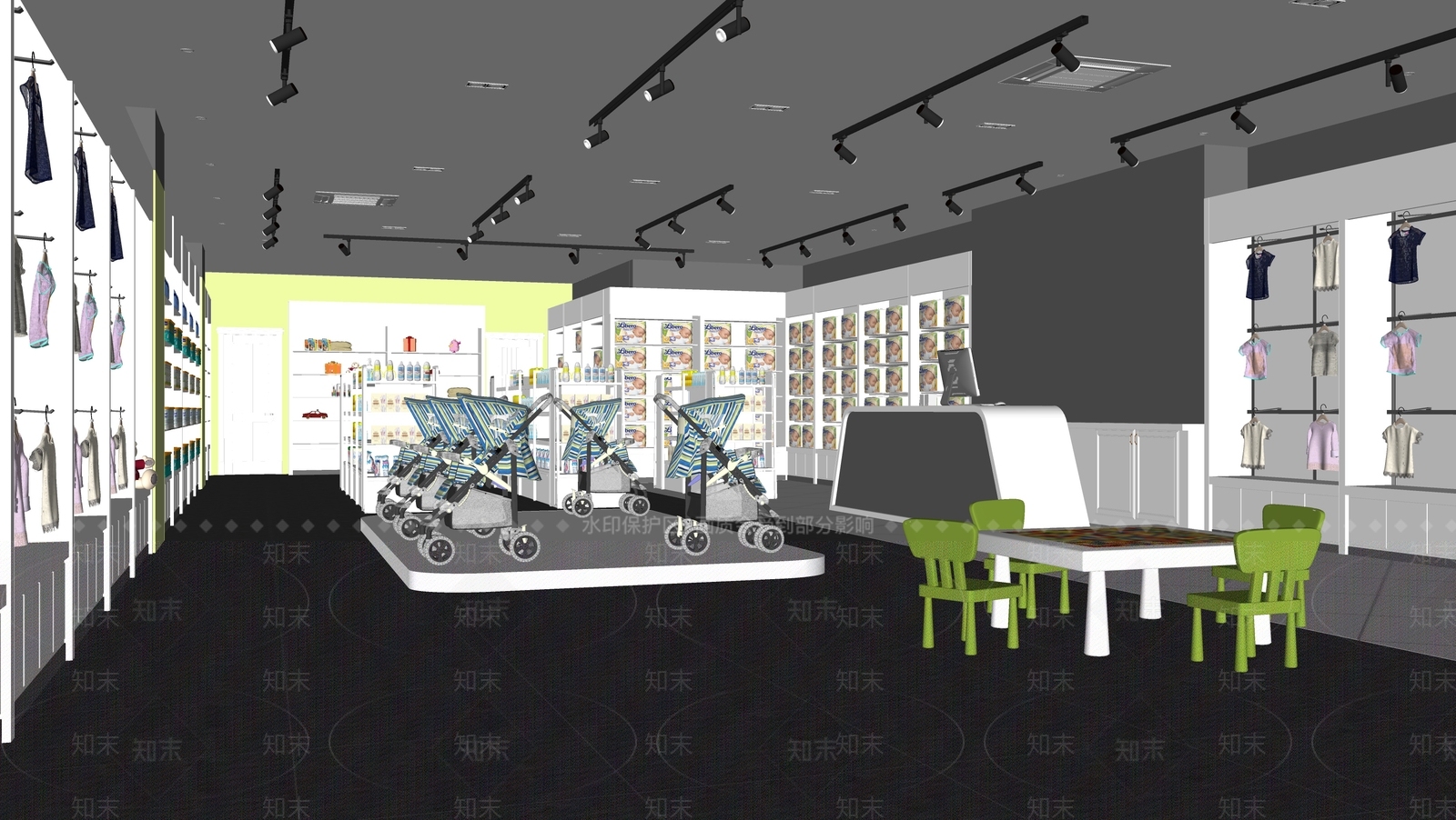 现代母婴店SU模型下载【ID:1111023711】