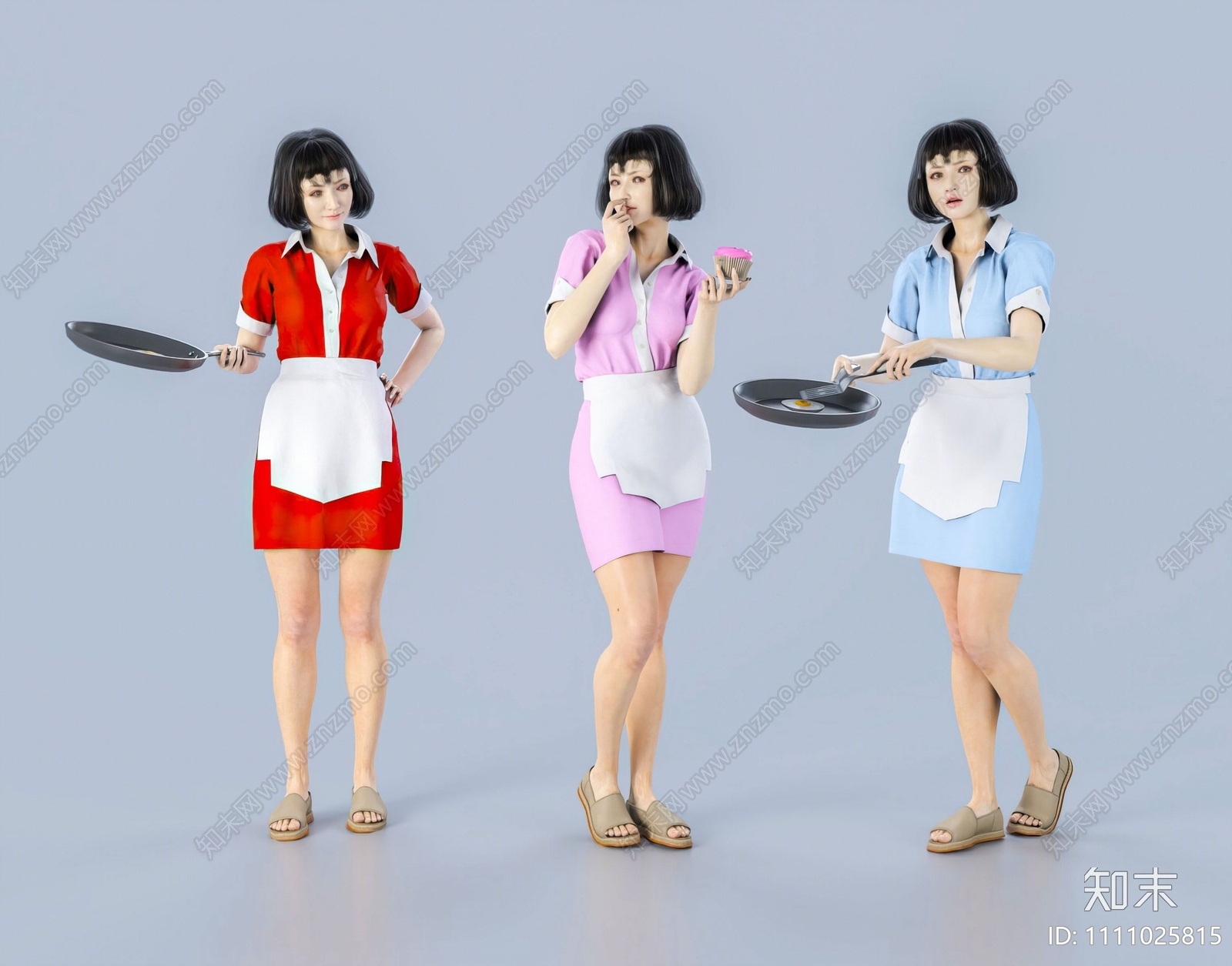 现代女厨师3D模型下载【ID:1111025815】