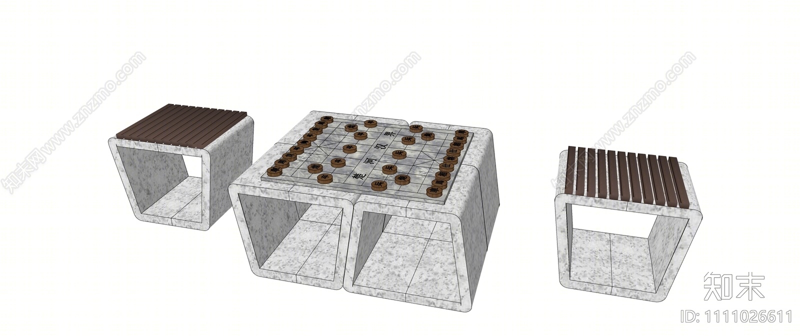 现代老年棋牌桌SU模型下载【ID:1111026611】