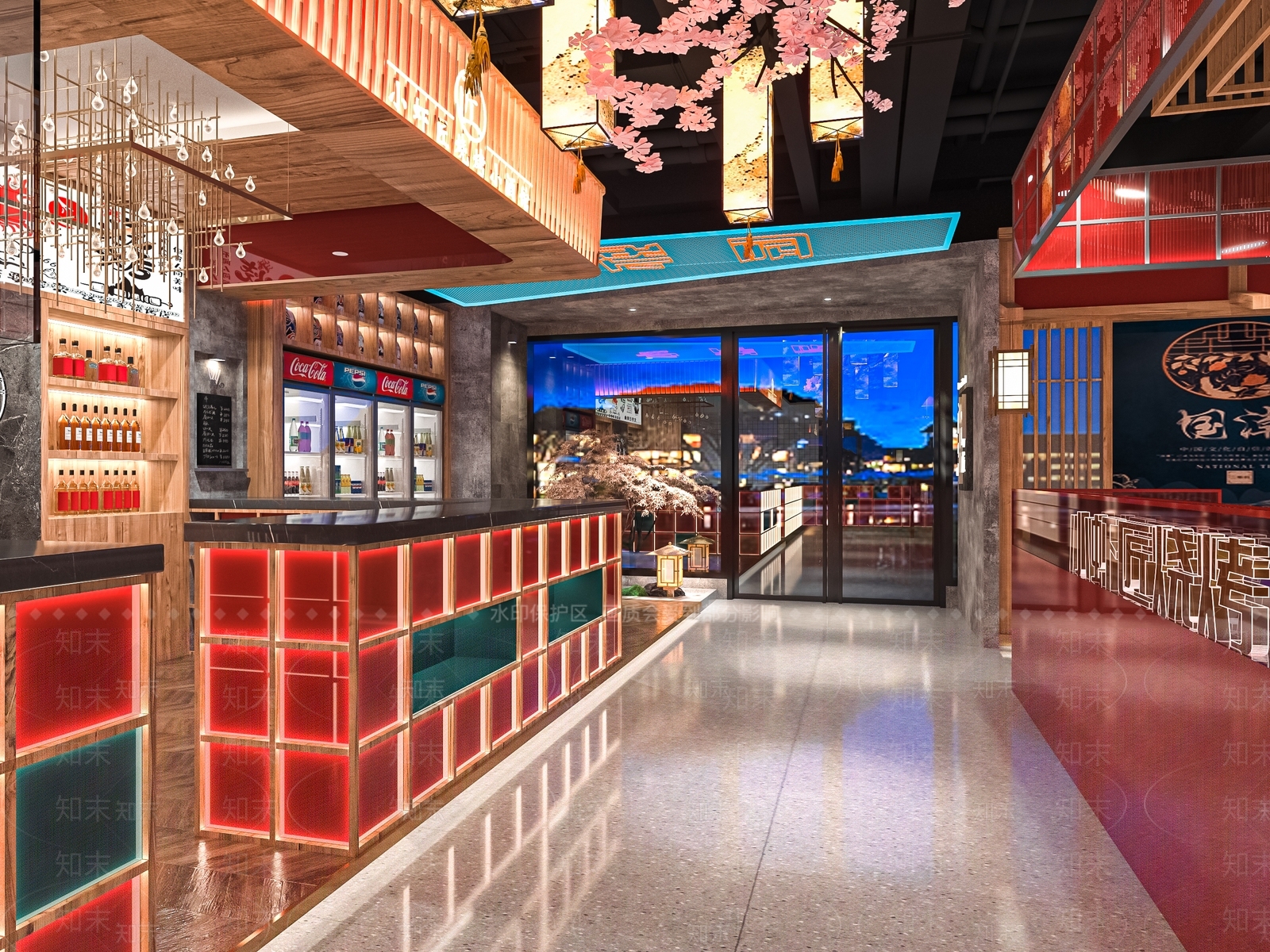 新中式国潮烤肉店SU模型下载【ID:1111029868】