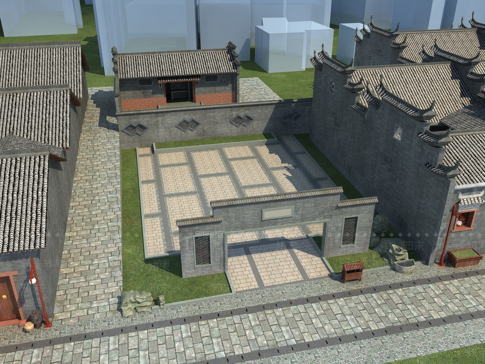 中式祠堂3D模型下载【ID:1111027283】