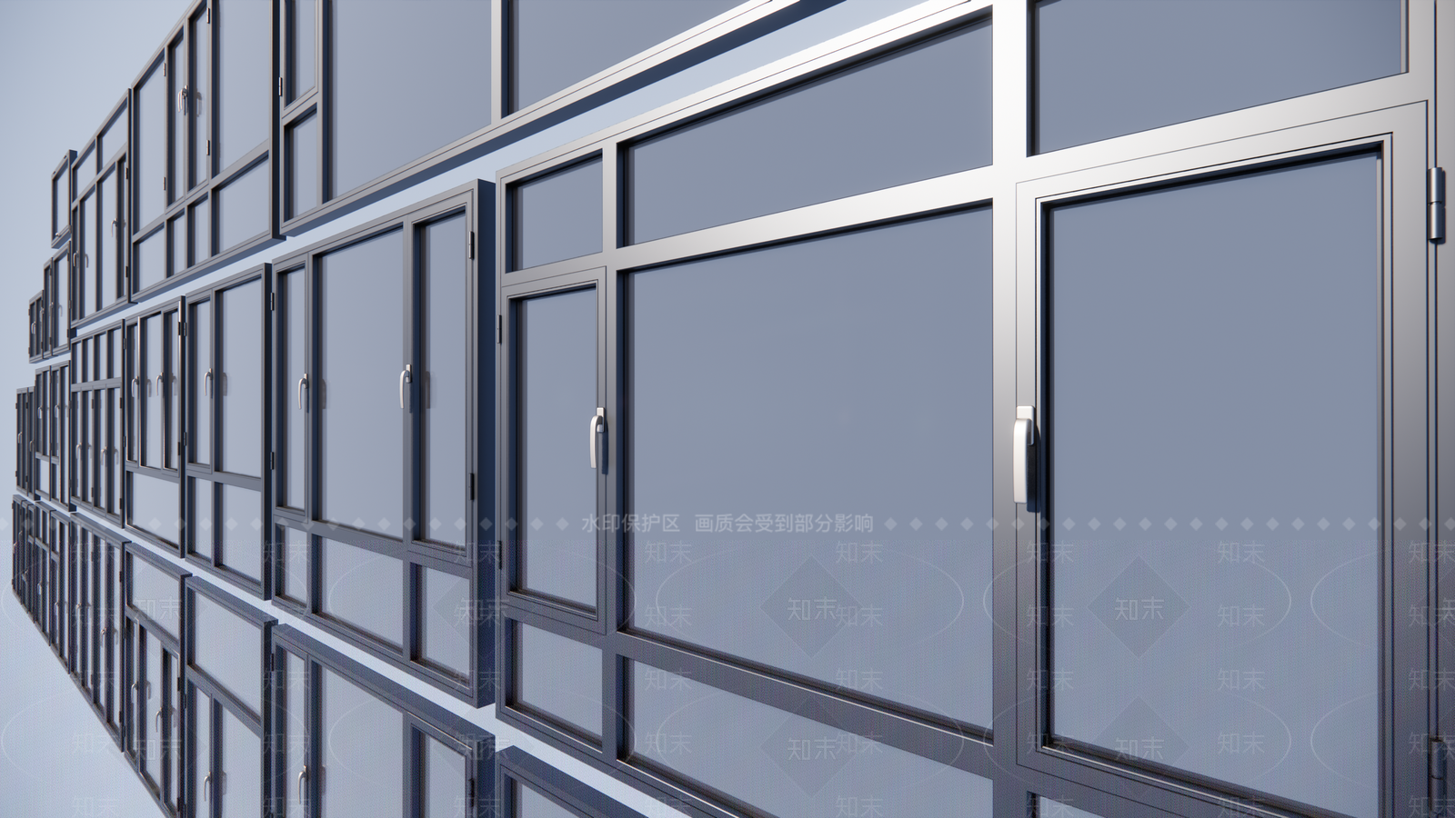 现代窗户组合SU模型下载【ID:1111036517】