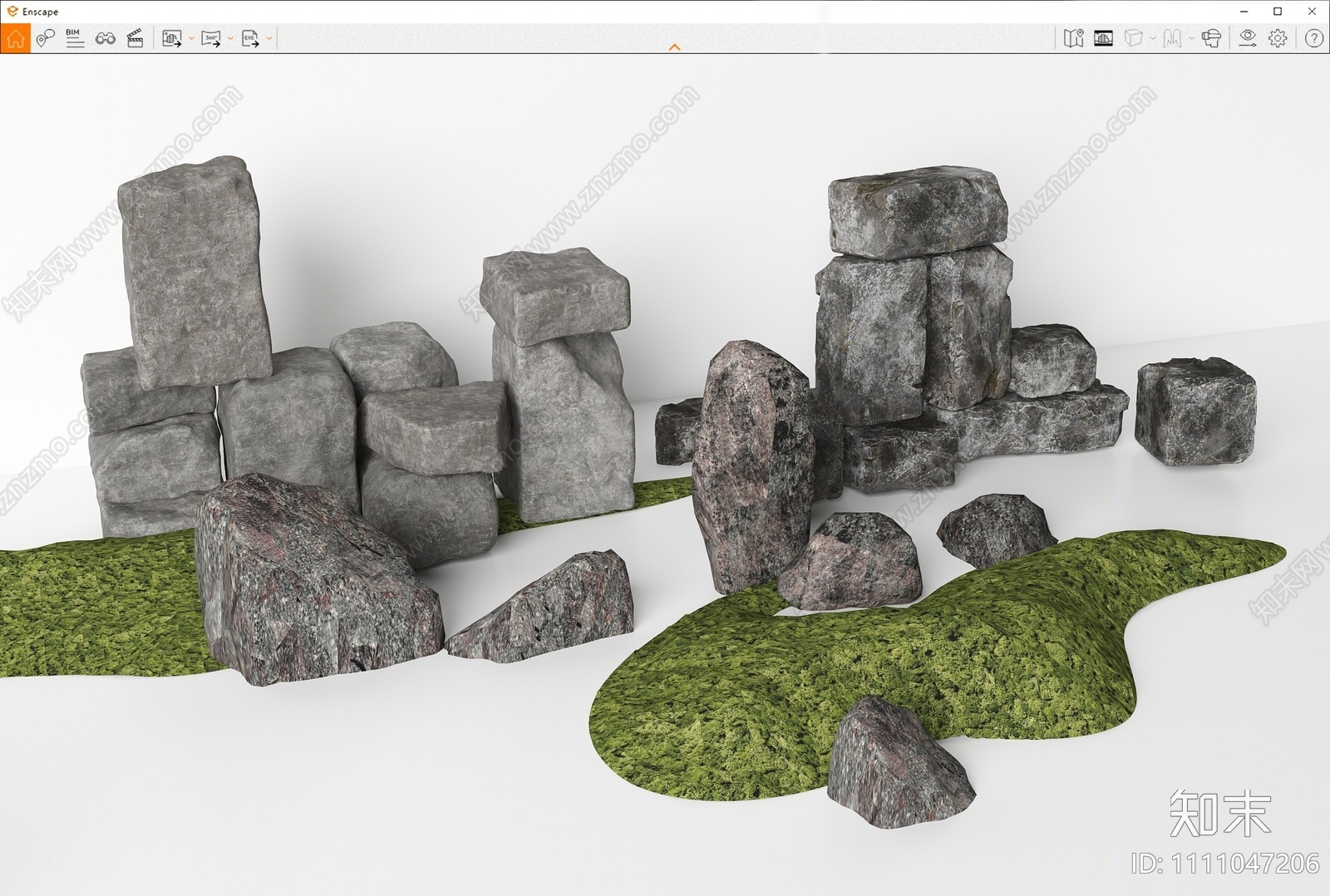 现代景观石头SU模型下载【ID:1111047206】