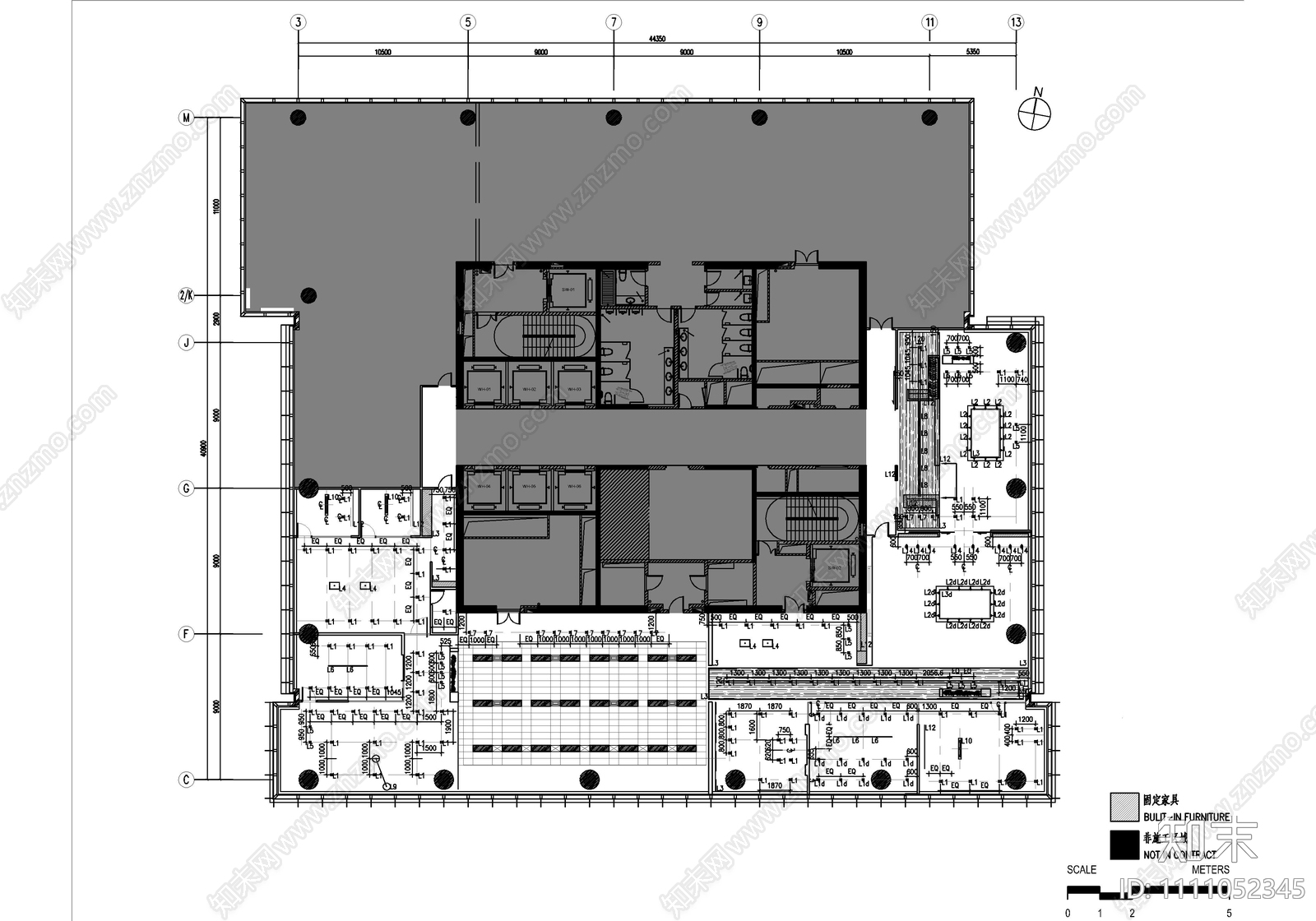 某850㎡销售中心办公室CAD施工图cad施工图下载【ID:1111052345】