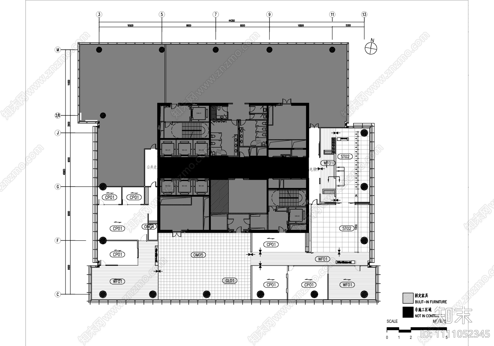 某850㎡销售中心办公室CAD施工图cad施工图下载【ID:1111052345】