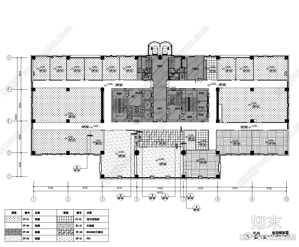 中国石油办公室CAD施工图cad施工图下载【ID:1111052568】