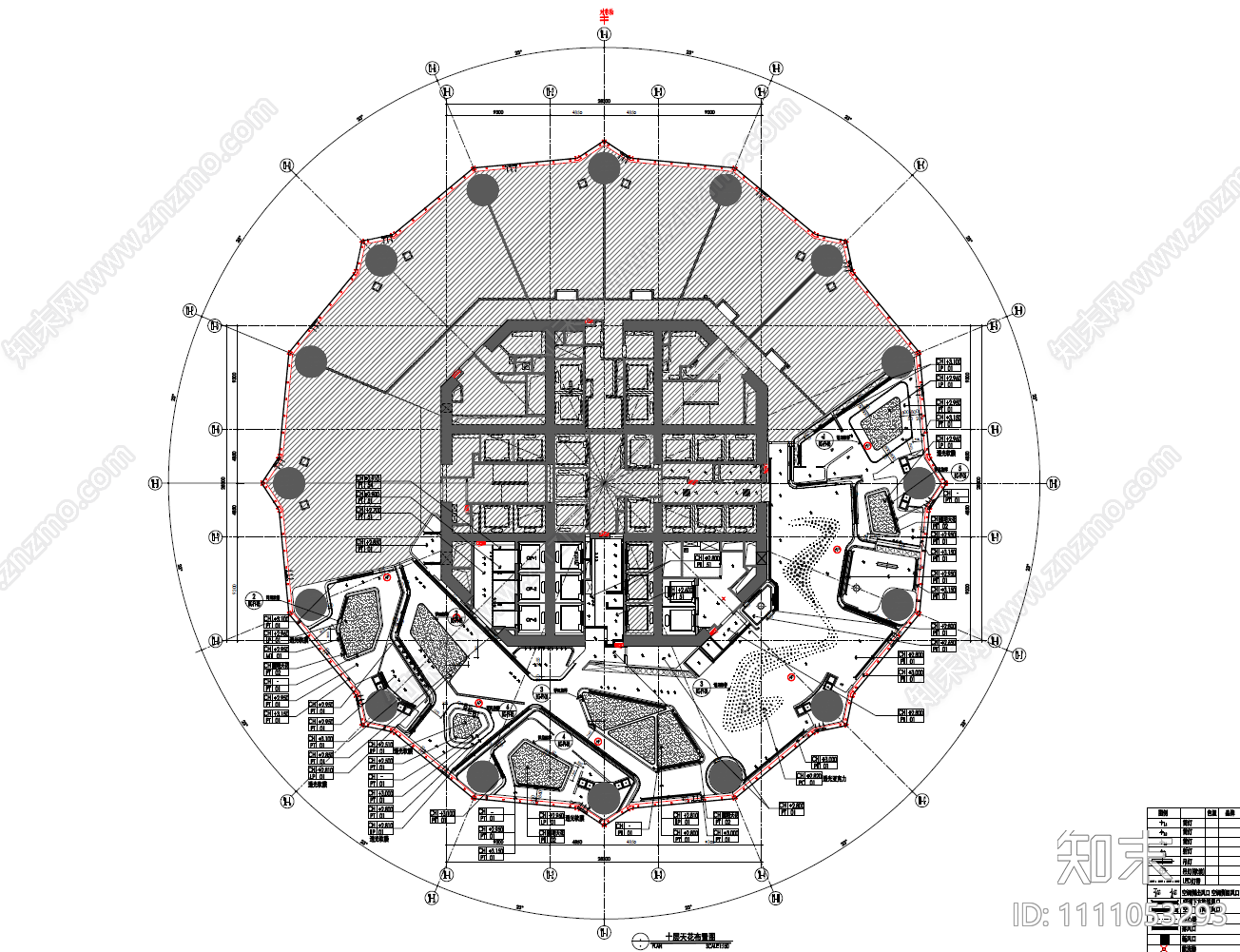 某办公大楼大堂cad施工图下载【ID:1111053293】