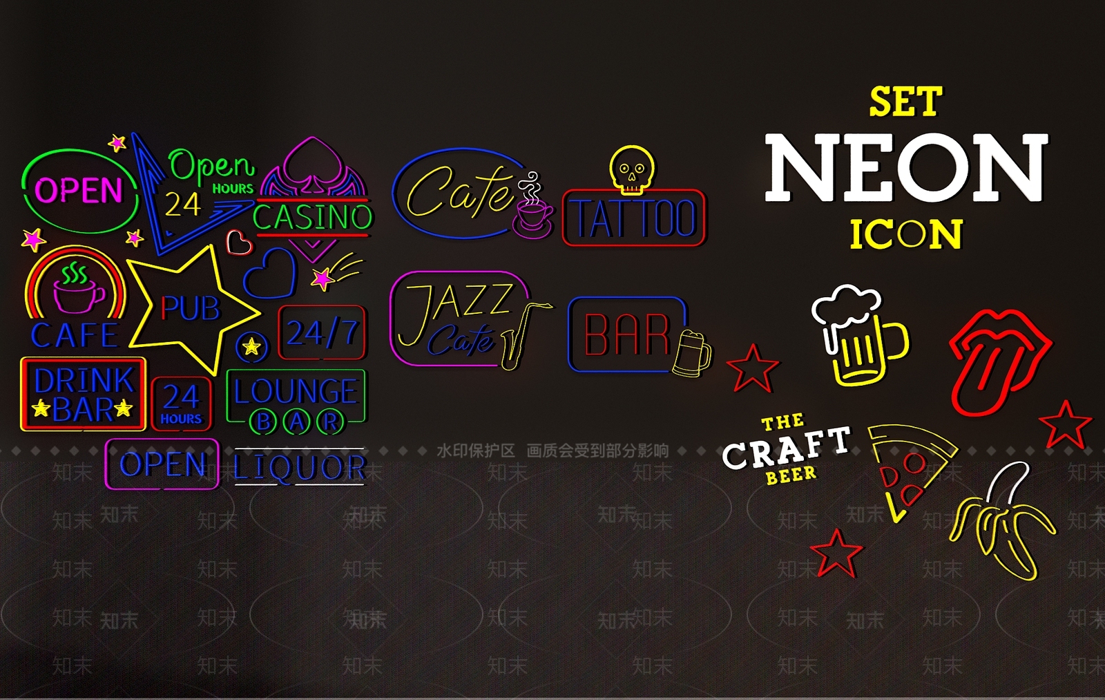 现代酒吧夜店霓虹灯管3D模型下载【ID:1111067807】