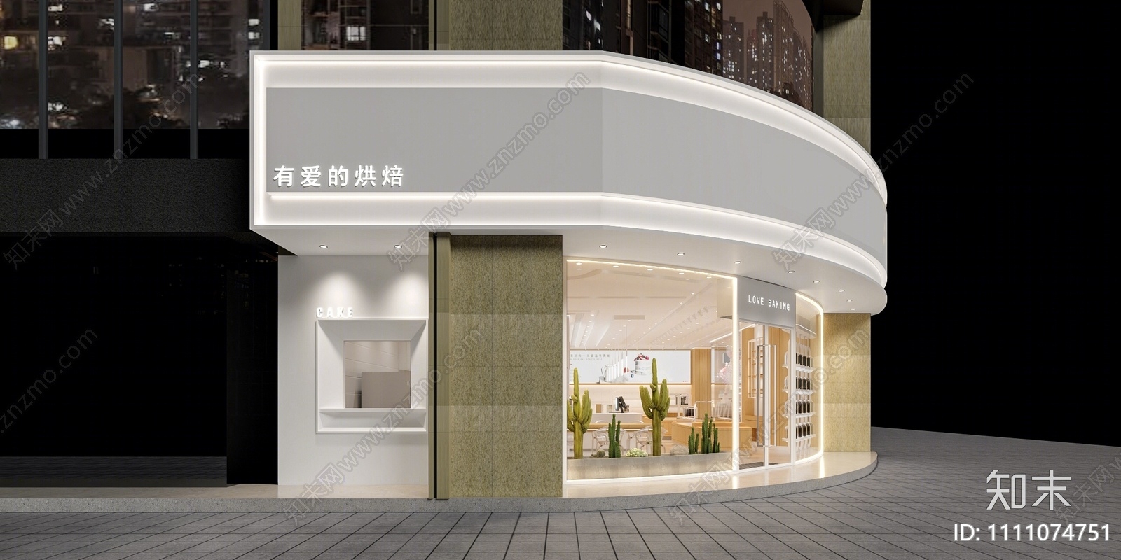 现代甜品面包店3D模型下载【ID:1111074751】