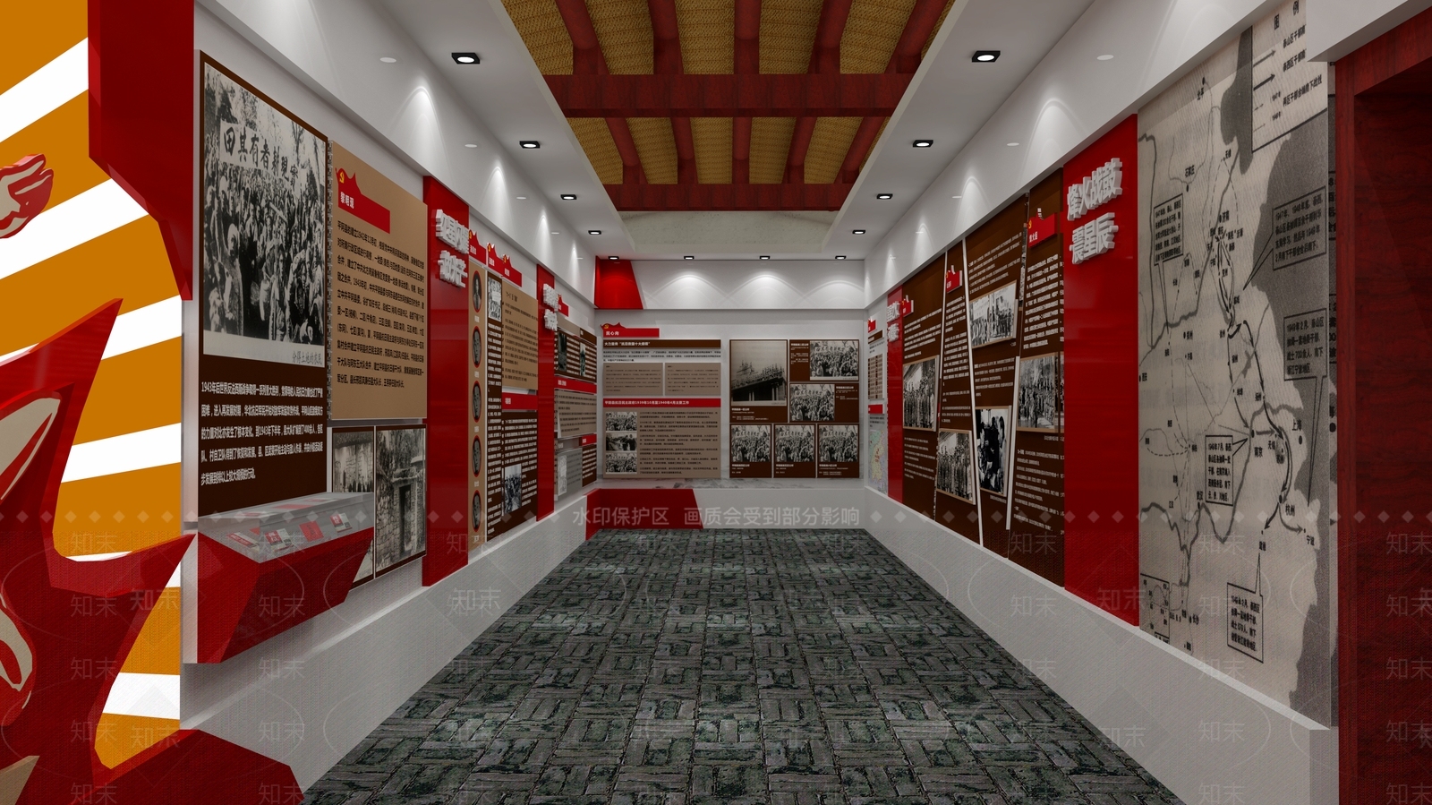 现代党建展厅SU模型下载【ID:1111079671】