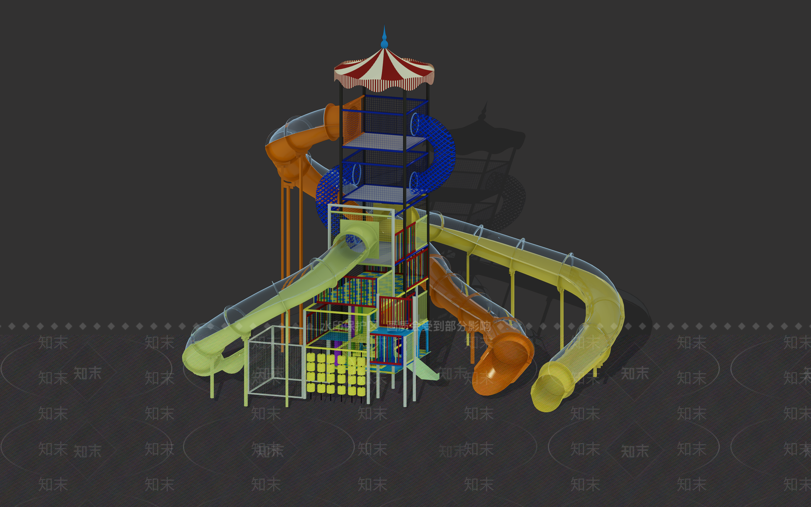 现代儿童滑梯3D模型下载【ID:1111087079】