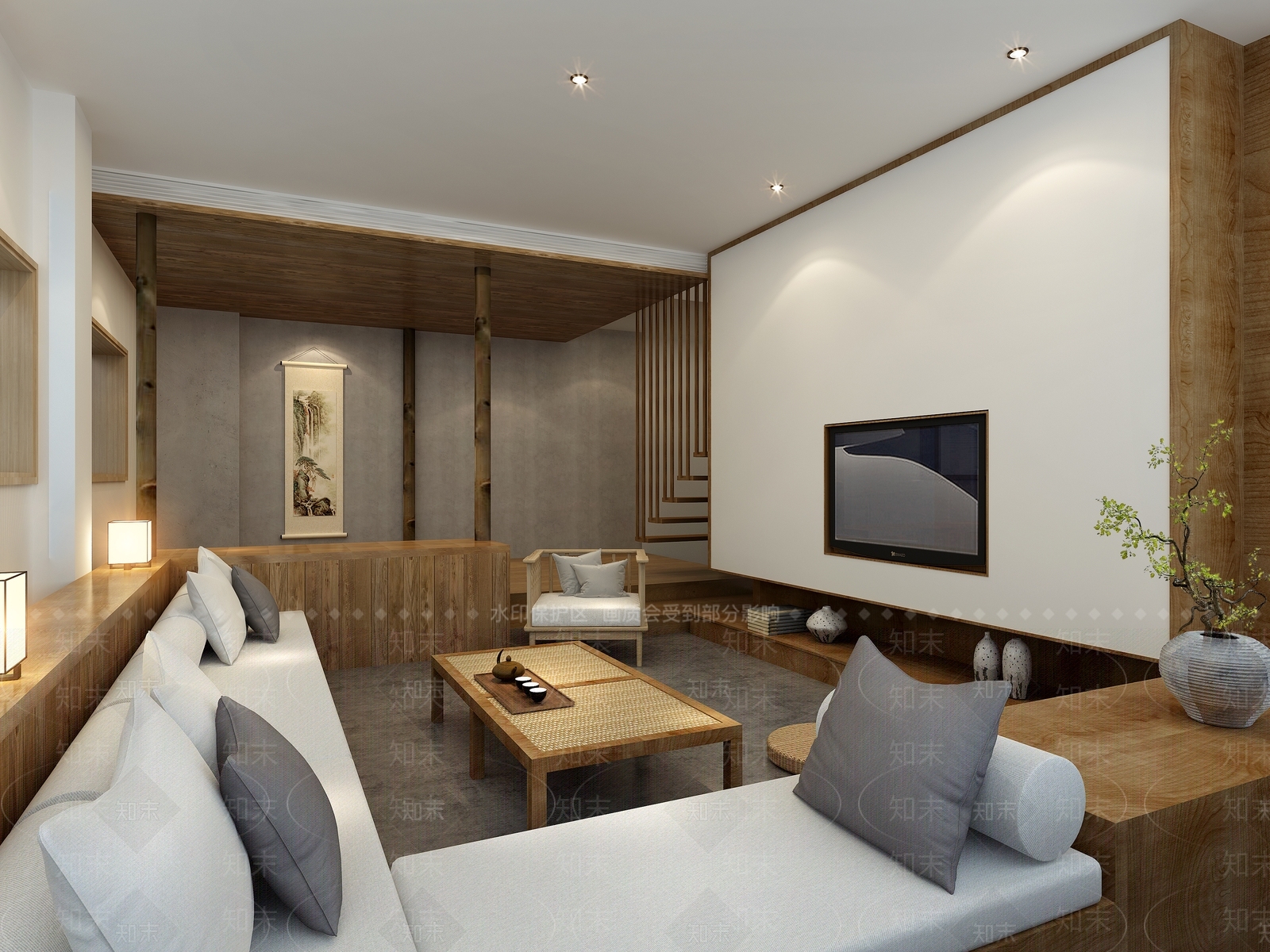 新中式民宿3D模型下载【ID:1111090259】