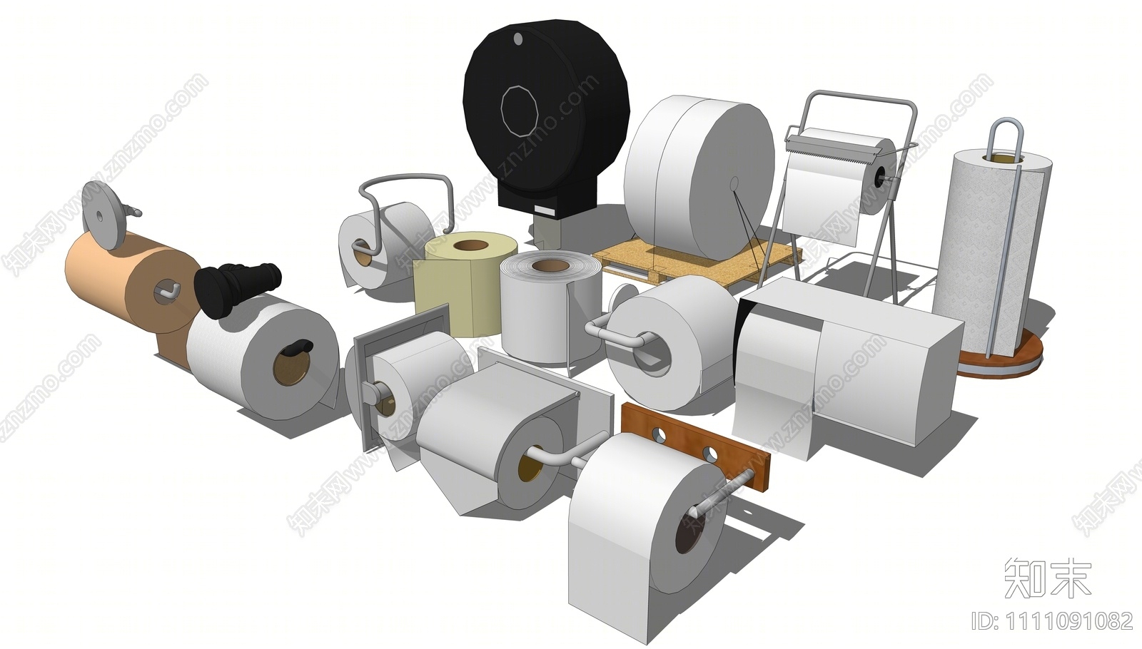 现代卷纸SU模型下载【ID:1111091082】